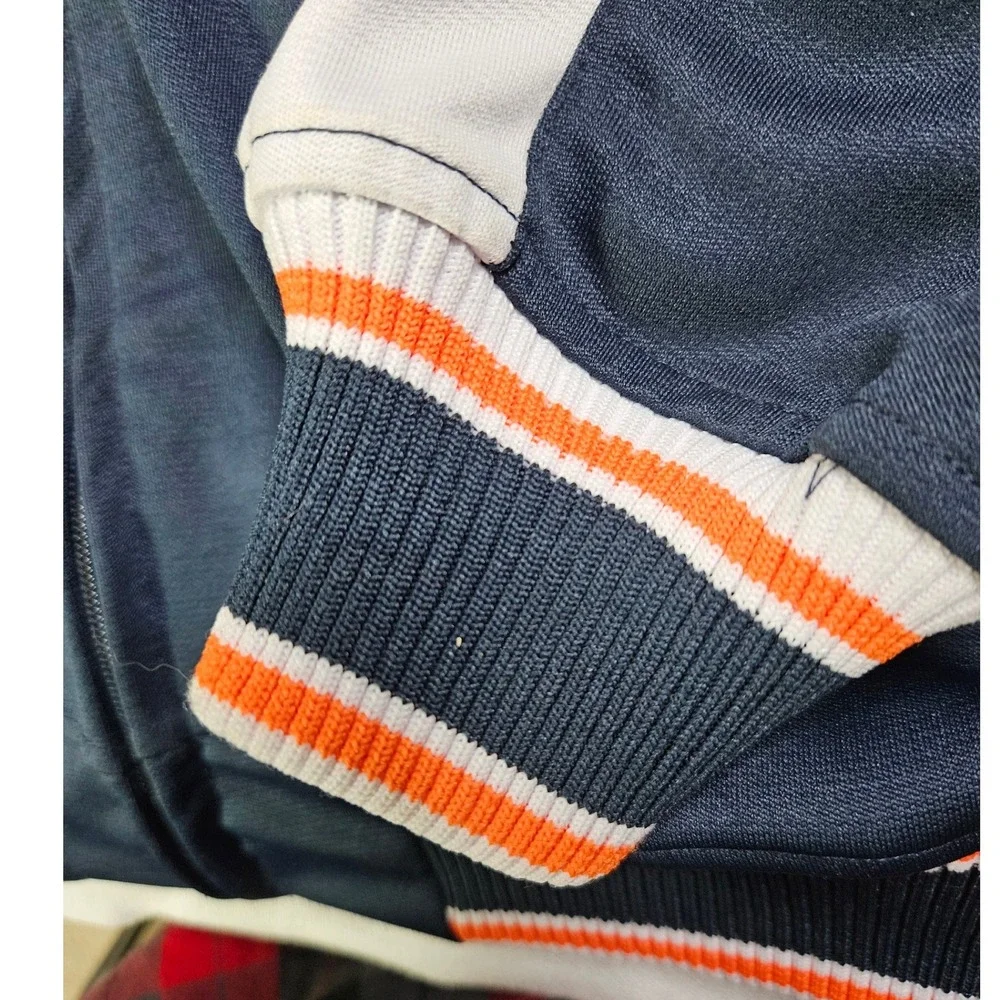 VTG Y2K Stitches Detroit Tigers Full‑Zip Track Jacket Men's XL Navy Orange MLB